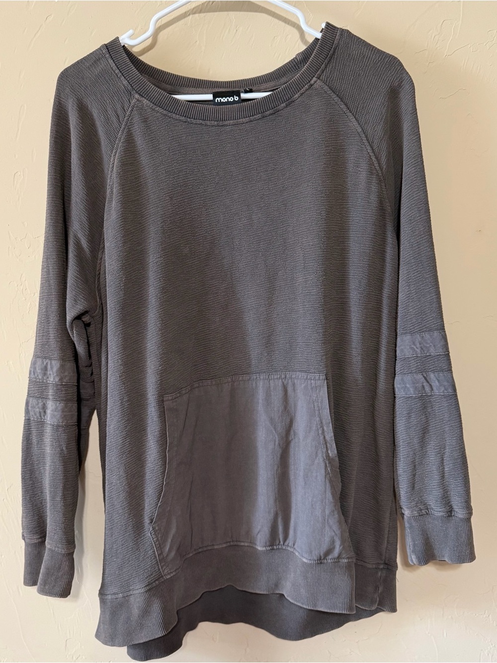 Mono B Women's Charcoal Crewneck Pullover Sweatshirt